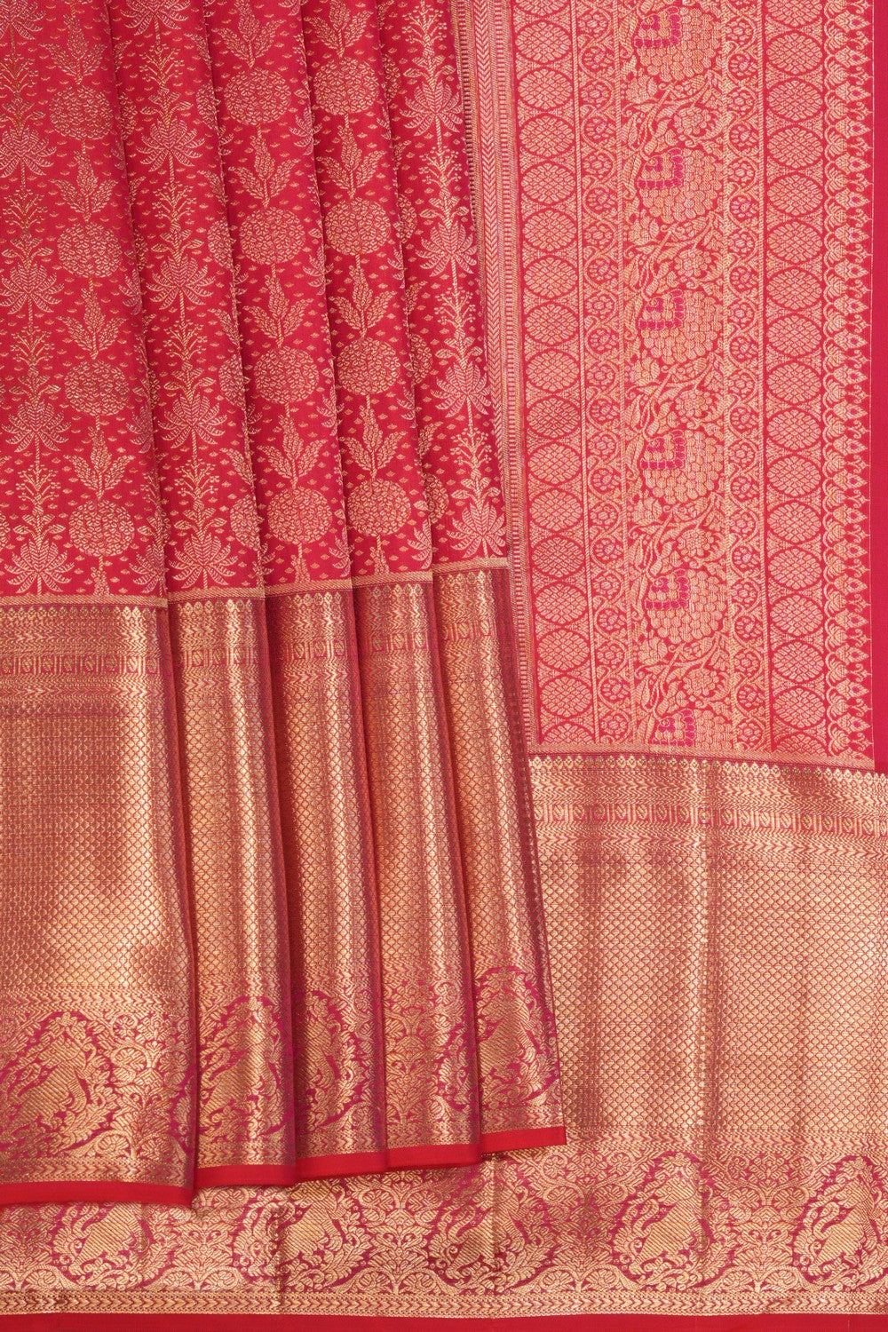 Image of Kanchipattu Brocade Fuchsia Pink Saree